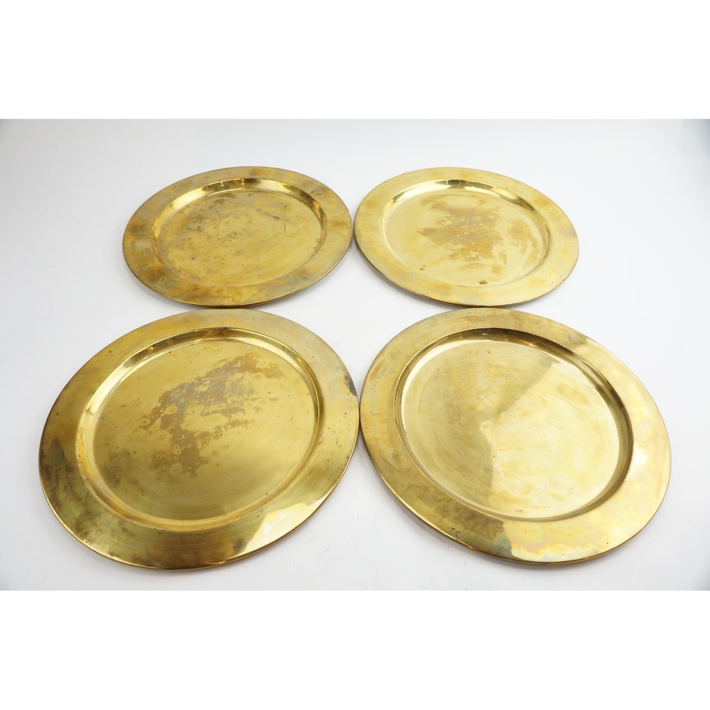 Unbranded Brass Charger Plates Unisex OS Gold Set of 4 Made in Mexico Good
